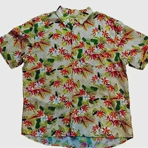 Isle Bay Linens Mens Hawaiian Short Sleeve Button Up Size XXL